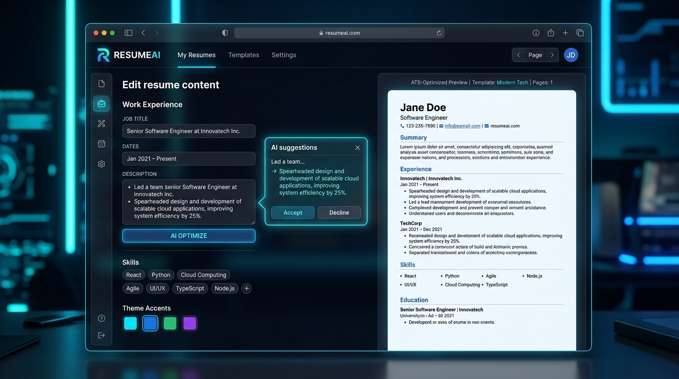 ResumeAI — AI Resume Builder & ATS Studio